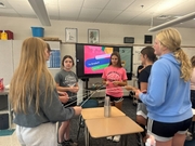 FCCLA members complete a group icebreaker