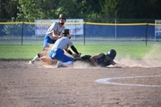 Safe at second was baserunner Athena Bretschneider in the Ponca game.